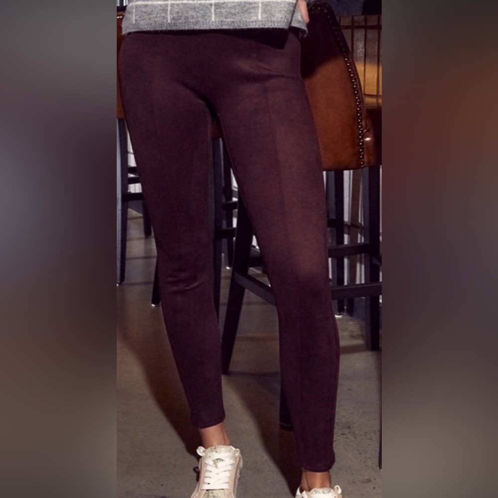 Spanx Maroon Suede Leggings. Size Medium. Perfect Condition